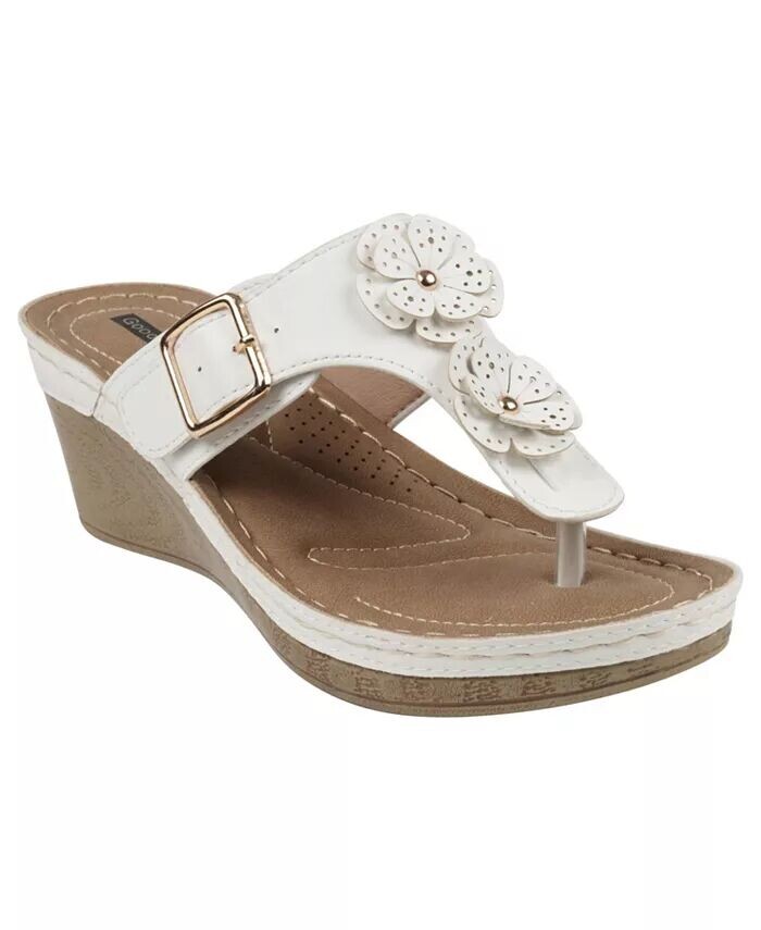 

Женские босоножки на танкетке Narbonne с цветочным узором GC Shoes, белый