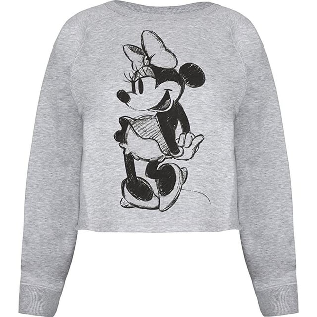 

Женская укороченная толстовка с рисунком Минни Маус Disney, серый