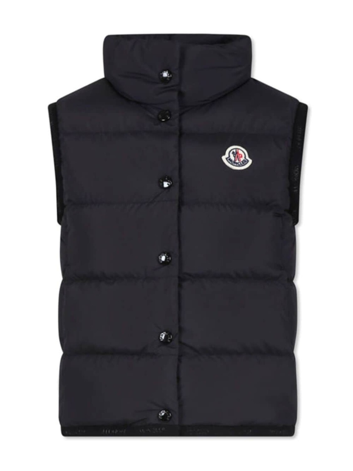 

Утепленный жилет с логотипом Moncler Enfant, черный