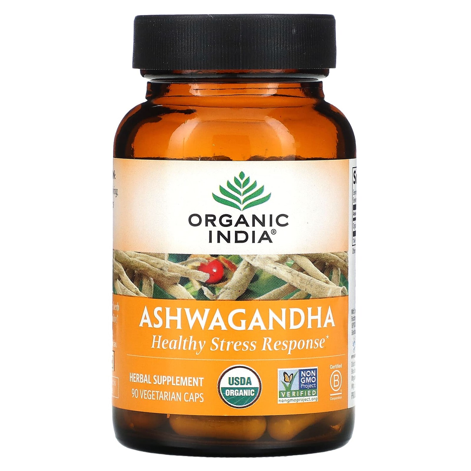 

Organic India Органическая ашвагандха 90 растительных капсул