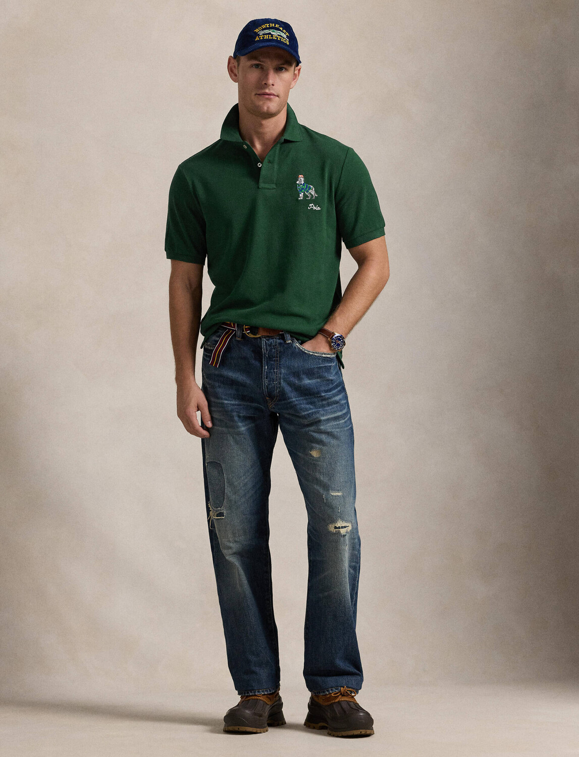 Поло POLO RALPH LAUREN Classic fit, зеленый — фото 2