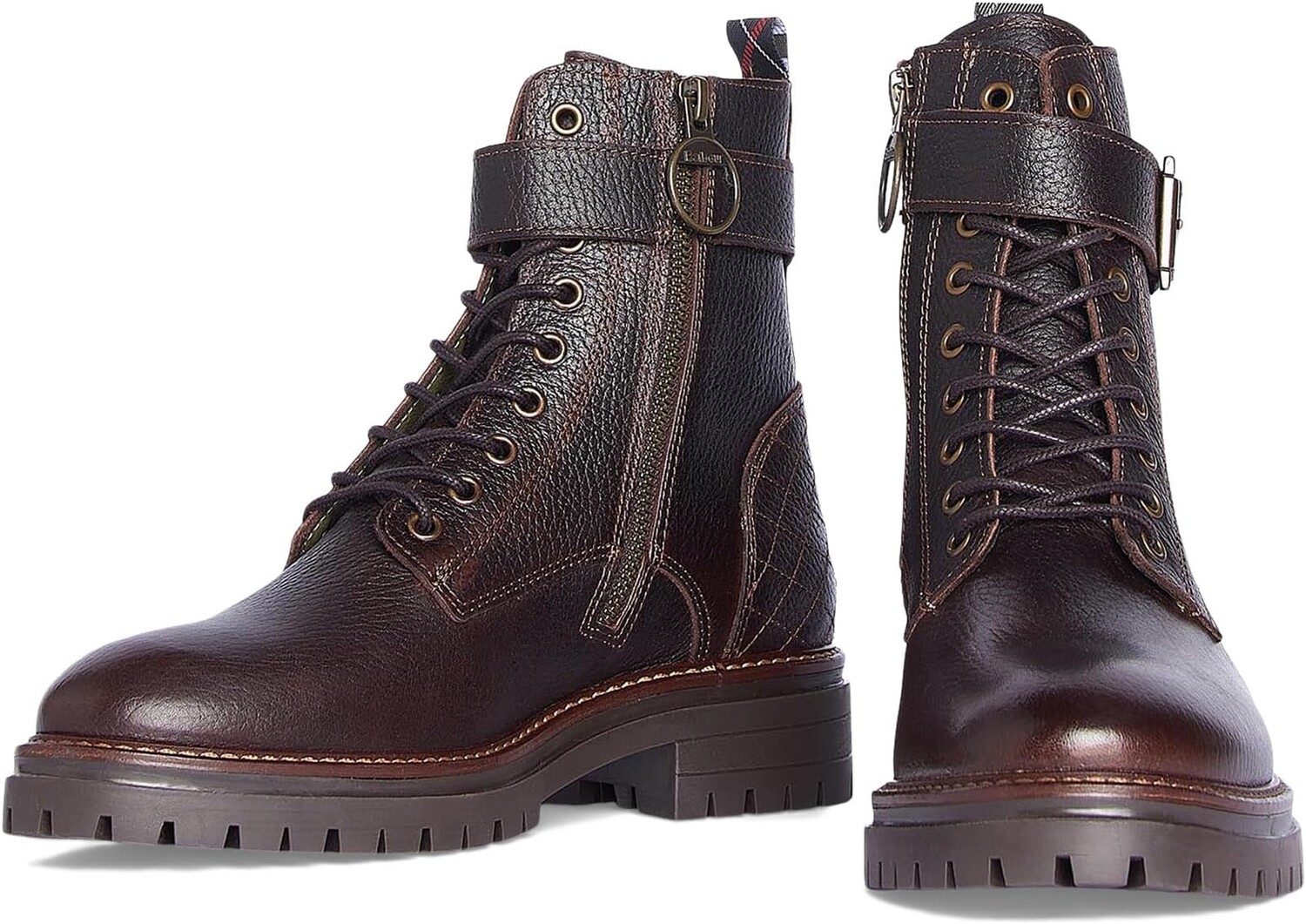 Женские ботинки Barbour Heidi кожаные на шнуровке, коричневый — фото 4