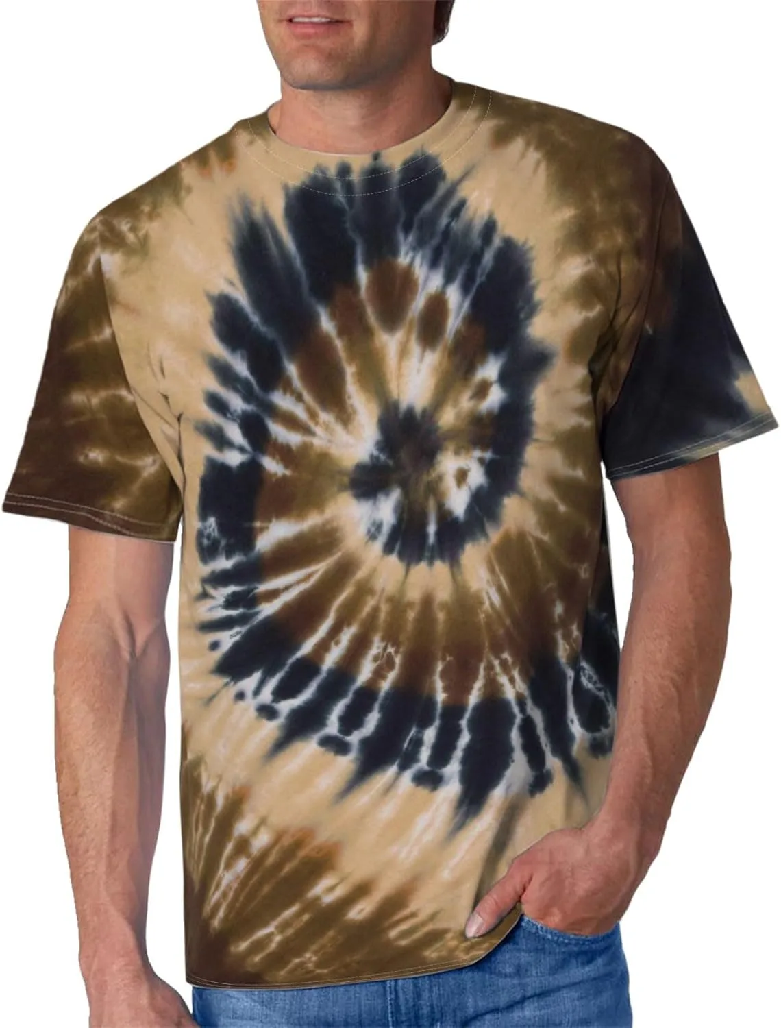 

Мужская футболка Rainbow Tie Dye Plus Size с принтом, короткий рукав