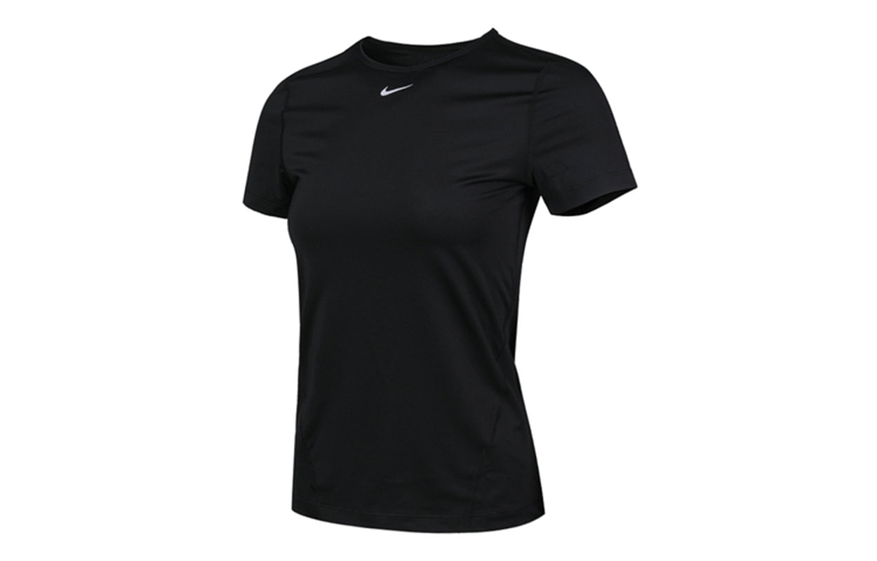 Футболка (WMNS) Nike Pro Mesh Dri-FIT Slim Fit Breathable Quick Dry Training Short Sleeve Black T-Shirt AO9952-010 — фото 2