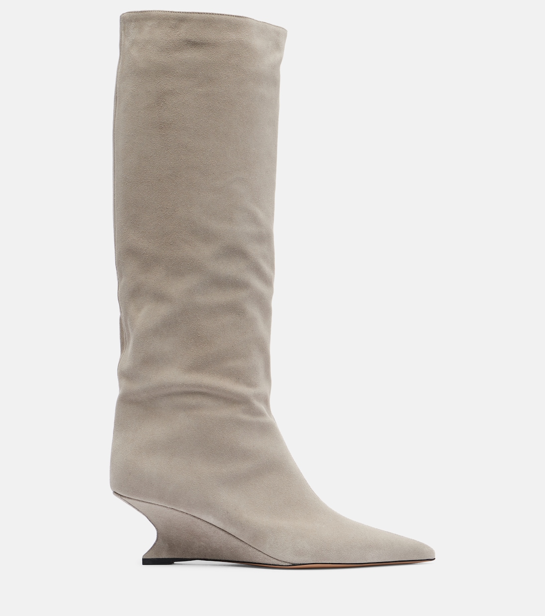 Высокие замшевые ботинки Nina 50 до колена Paris Texas, Ice Grey — фото 4
