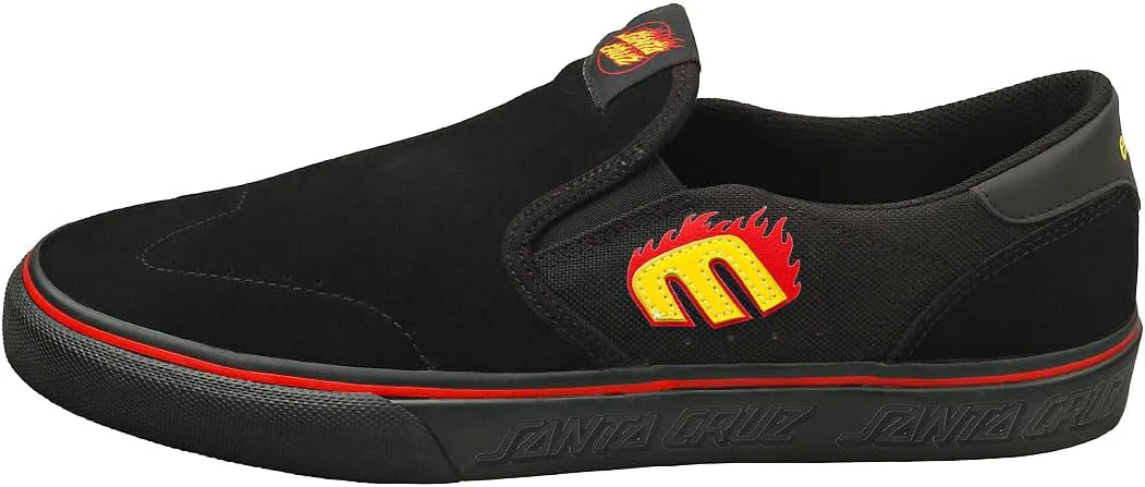 Мужские скейтерские слипоны Etnies Lo-Cut Slip X Santa Cruz низкие, черный — фото 4