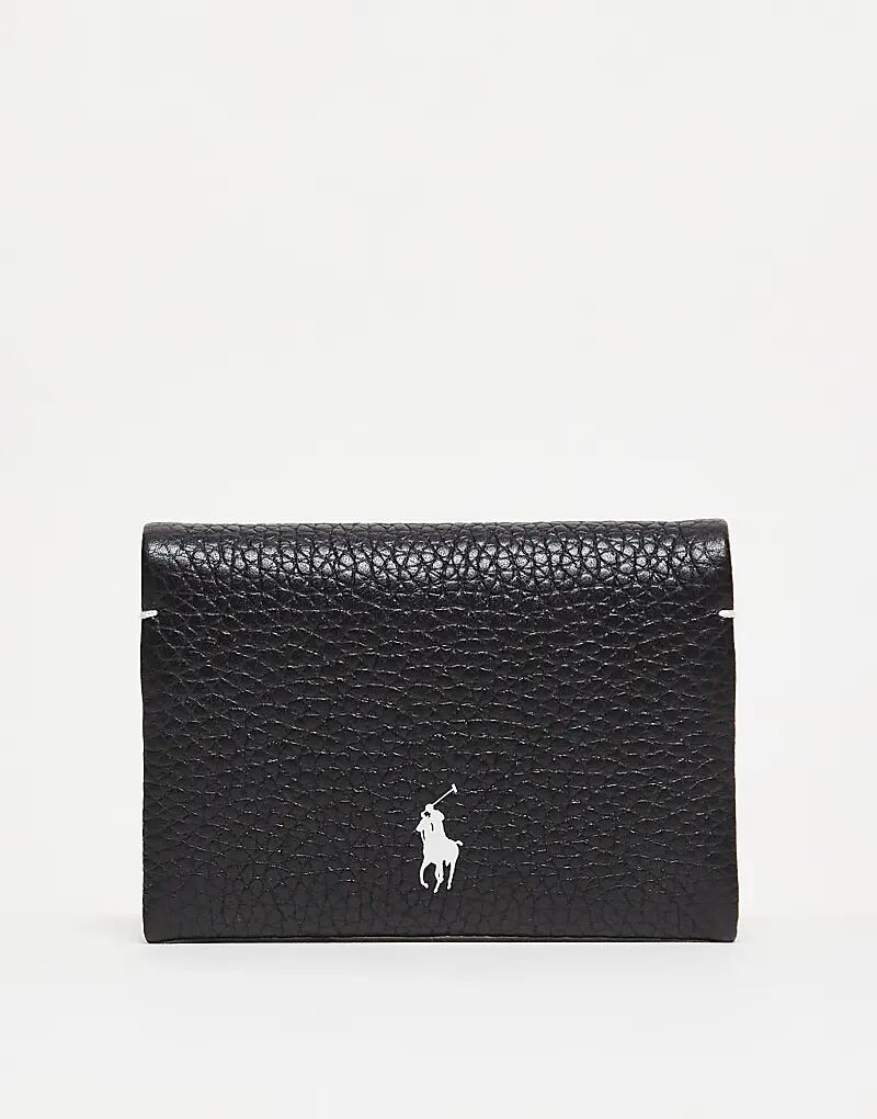 

Кожаный кошелек для карт Polo Ralph Lauren Polo Play черного цвета
