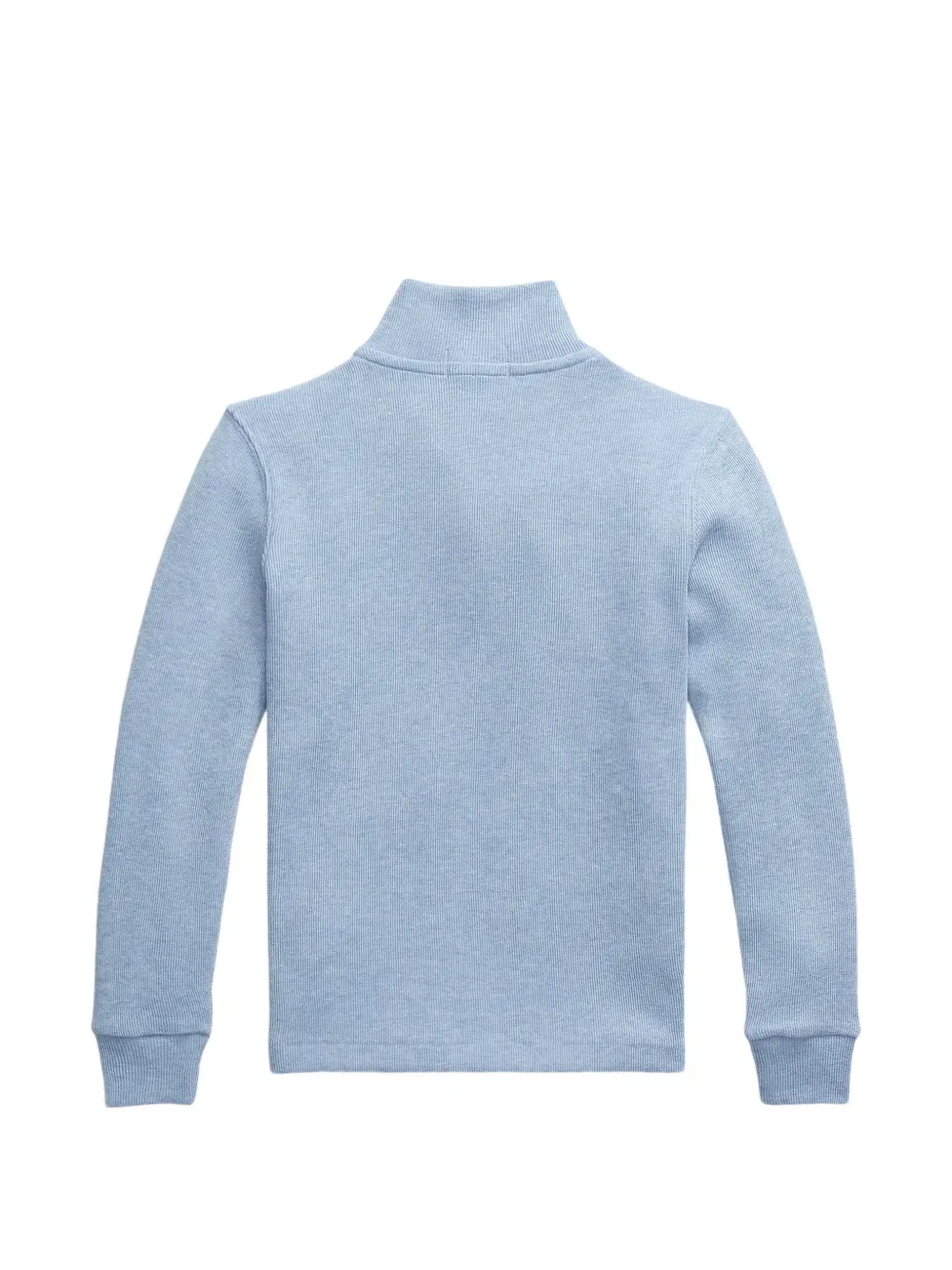 Свитер с вышитым логотипом и застежкой-молнией до середины груди Polo Ralph Lauren Kids, синий — фото 2