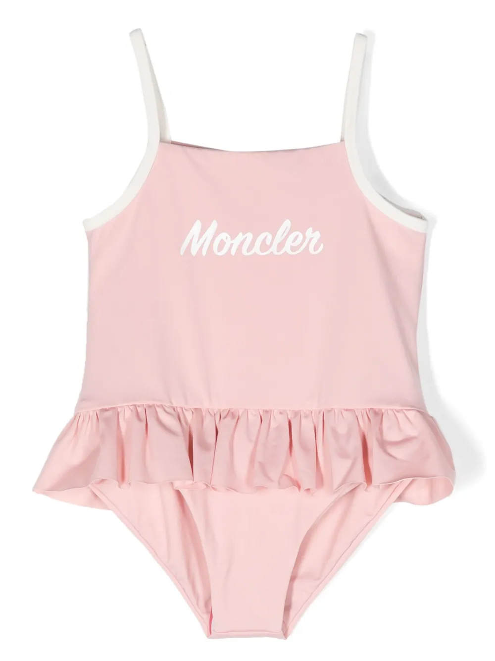 

Купальник с юбкой и логотипом Moncler Enfant, розовый