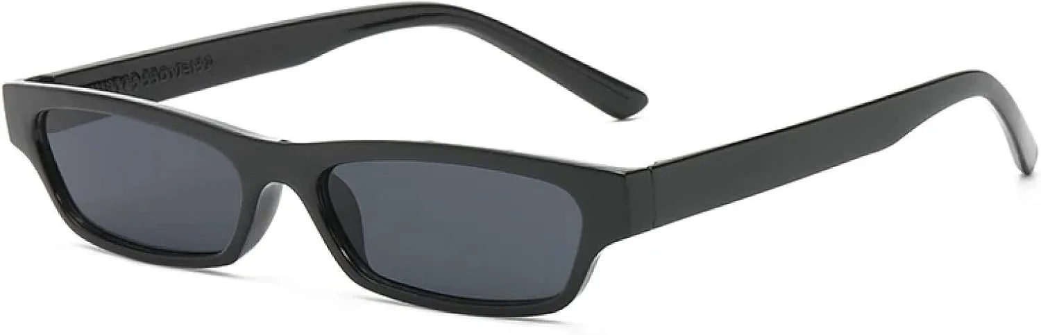 

Солнцезащитные очки с защитой от УФ-излучения UV400 | Узкие линзы | Для женщин и мужчин, для занятий спортом на открытом воздухе и вождения DSVIGF, Black Grey