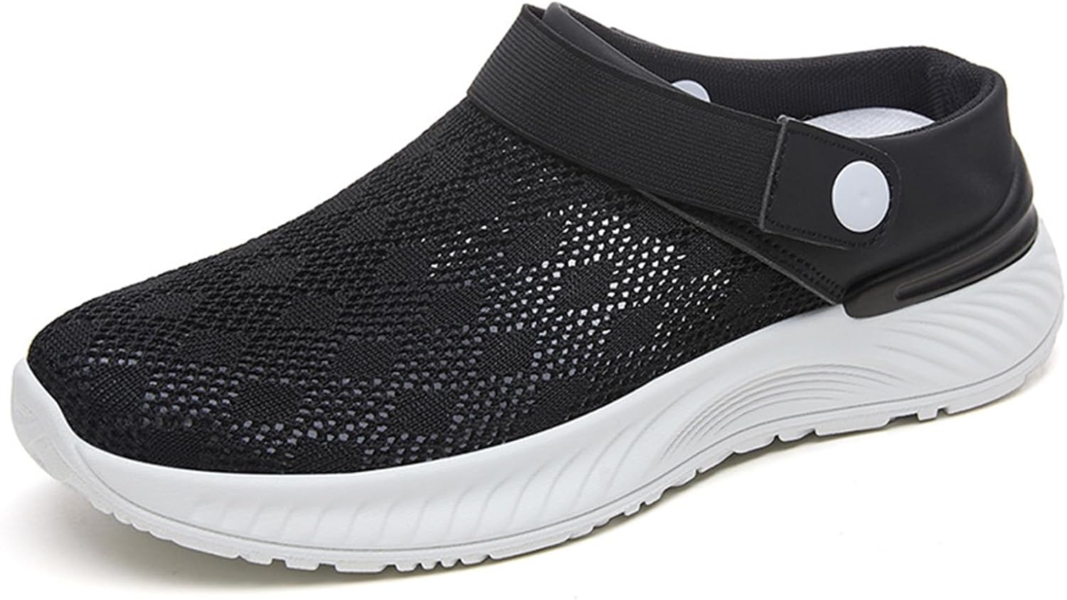 

Женские и мужские мюли и сабо Mmoneyake, садовая обувь, летние дышащие сетчатые мюли для прогулок, кроссовки с открытой пяткой, обувь без застежек, нескользящие пляжные сандалии, повседневные тапочки унисекс, с закрытым носком, черный