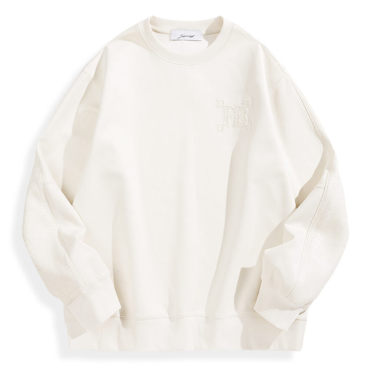 

PEACEBIRD MEN Свитшот мужской зимний белый с круглым вырезом Moderate