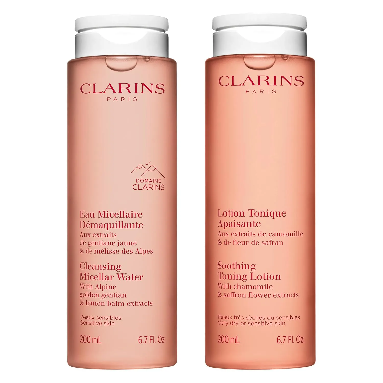 Набор Clarins: мицеллярная вода и успокаивающий тоник для очень сухой и чувствительной кожи