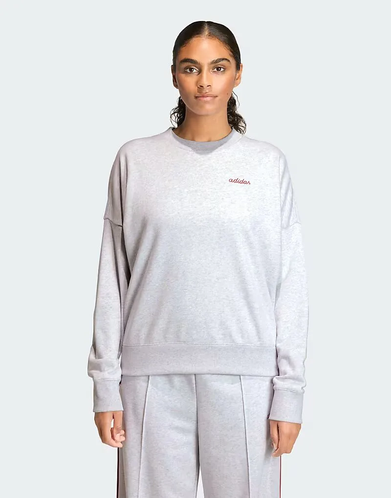 Adidas performance Спортивная толстовка Adidas с вышитым рисунком, светло-серого цвета