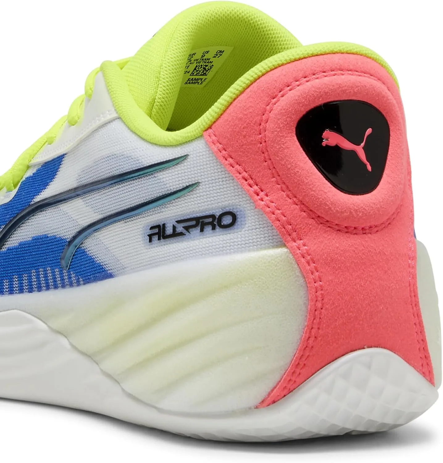 Спортивные кроссовки PUMA Unisex All-pro Nitro Team, белый/желтый/розовый — фото 4