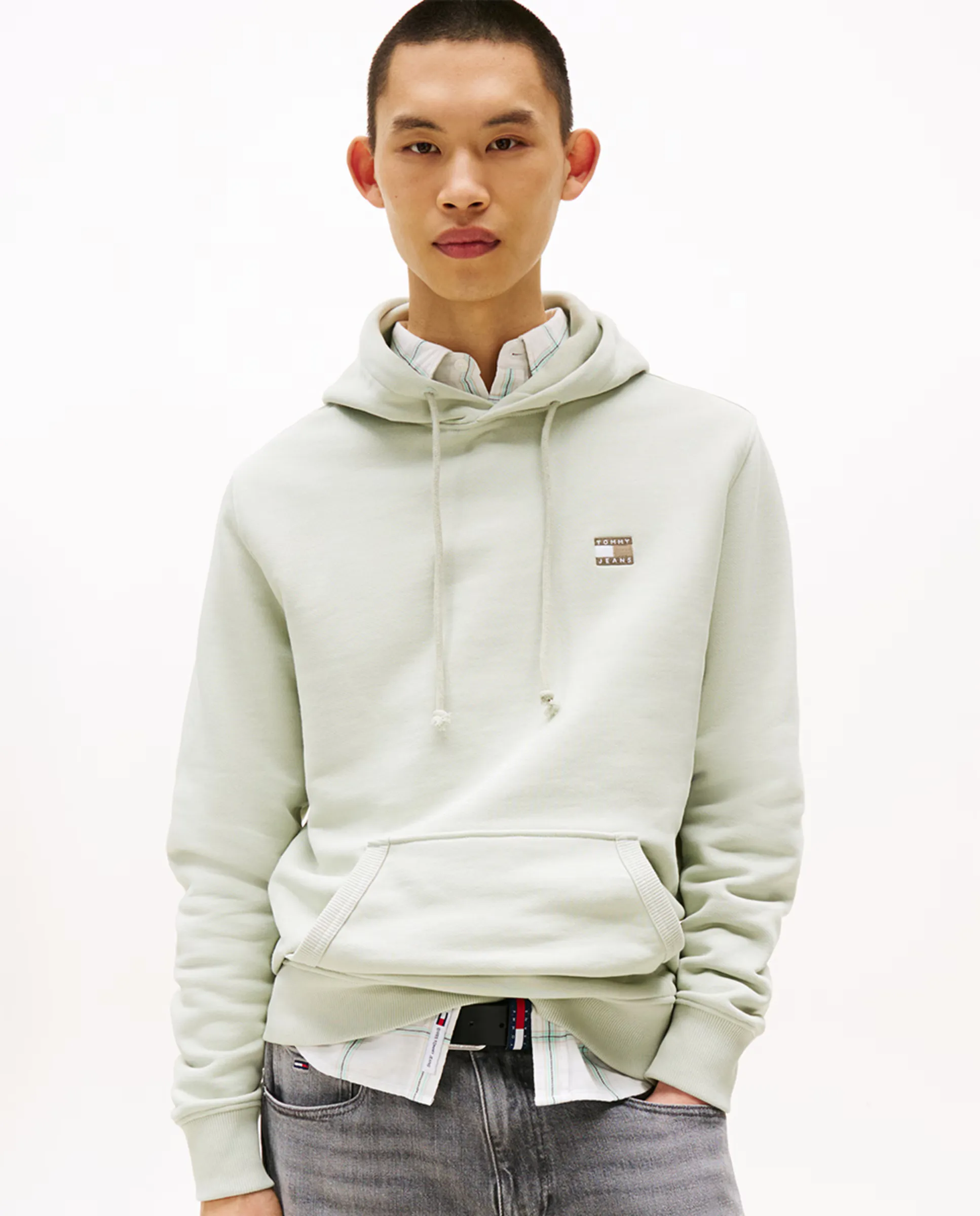 

Мужская худи классического кроя с капюшоном Tommy Jeans, светло-зеленый