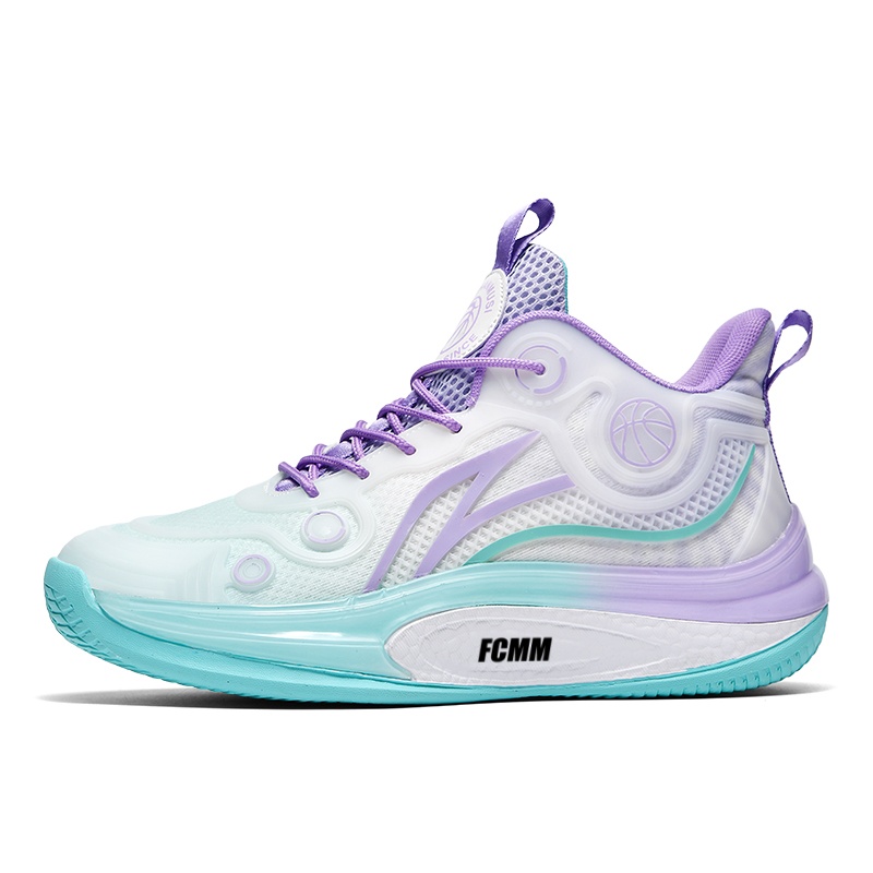 

Баскетбольные кроссовки для детей и подростков с противоскользящим покрытием, износостойкие, амортизирующие и амортизирующие FCMM, зеленый/фиолетовый