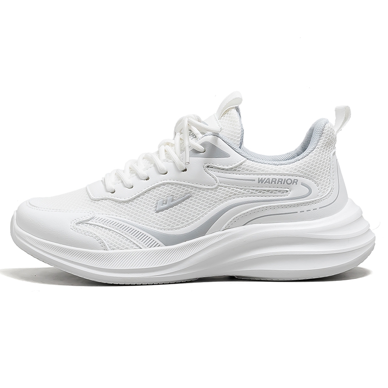 

WARRIOR Беговые кроссовки Unisex Low top White Gray с увеличенной высотой амортизации, износостойкие и легкие