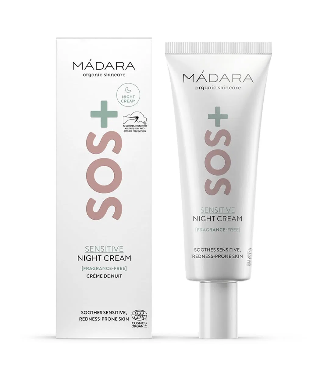 Крем для лица Mádara — Успокаивающий ночной «SOS+ Sensitive» от Organic Skincare
