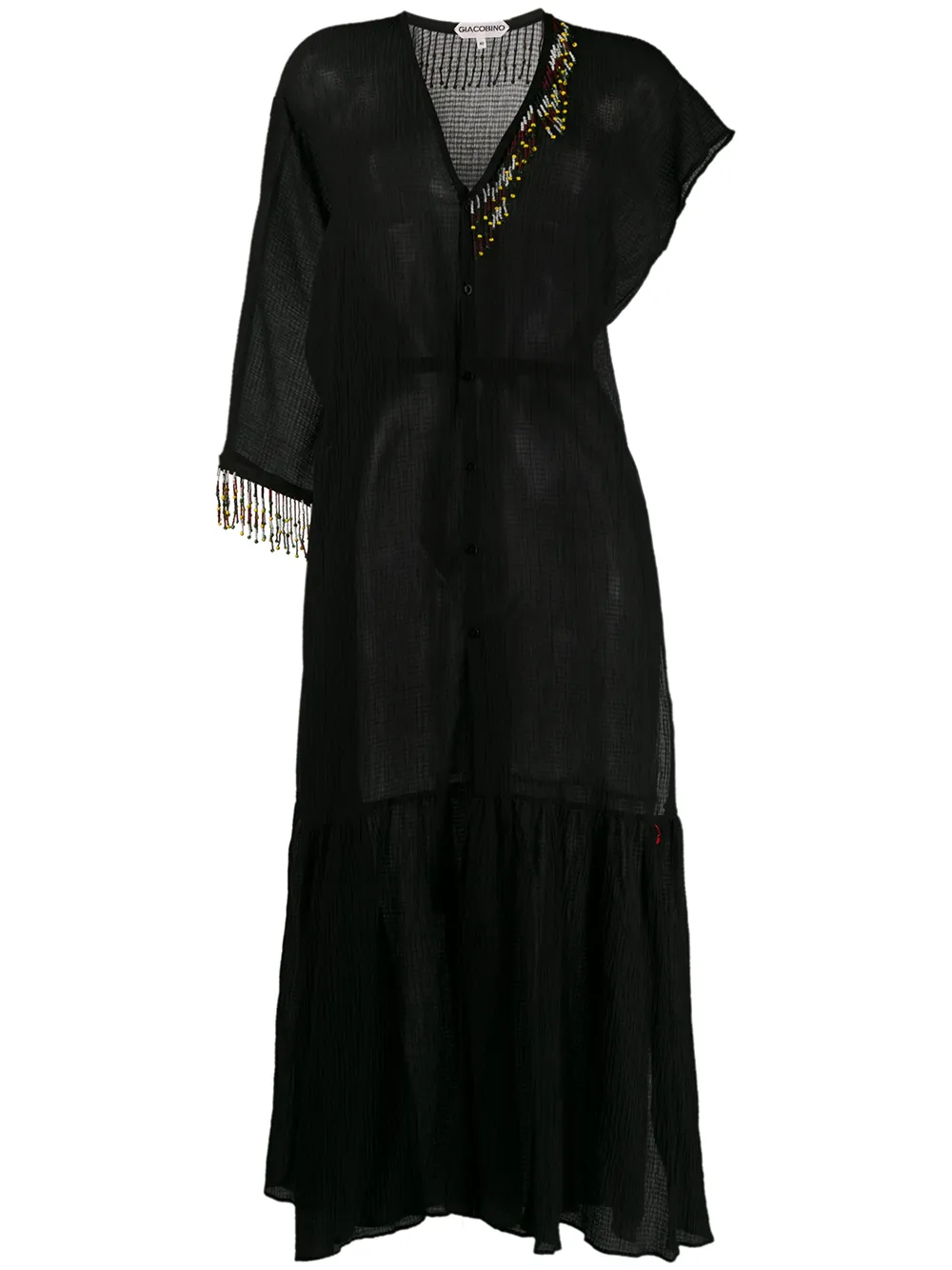 

Платье-рубашка с бисером Giacobino, черный