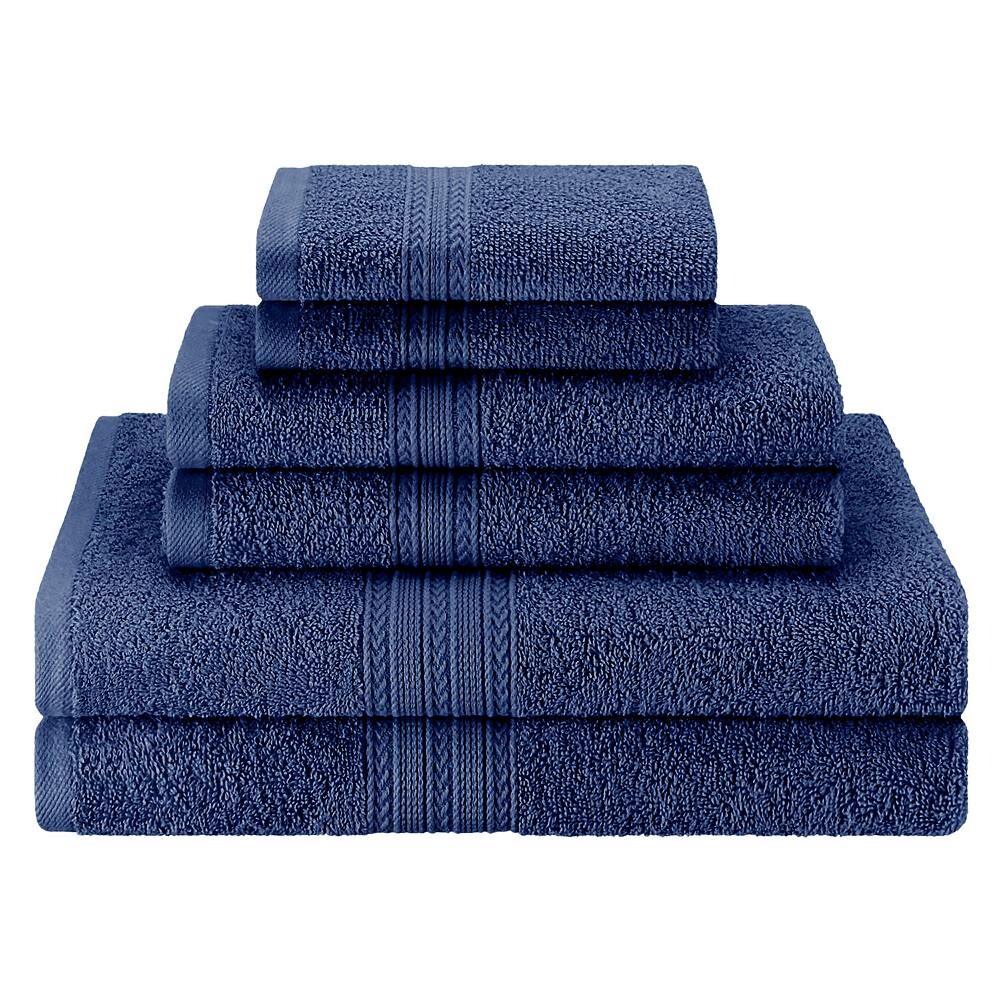 

Набор хлопковых однотонных полотенец SUPERIOR, 6 шт., цвет Navy Blue
