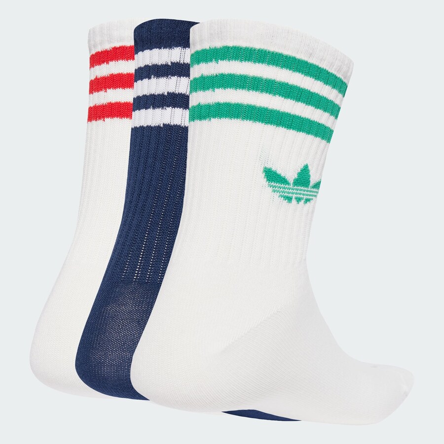 Носки ADIDAS ORIGINALS 3-Stripes Crew 3 Pairs, marine blue/White — фото 2
