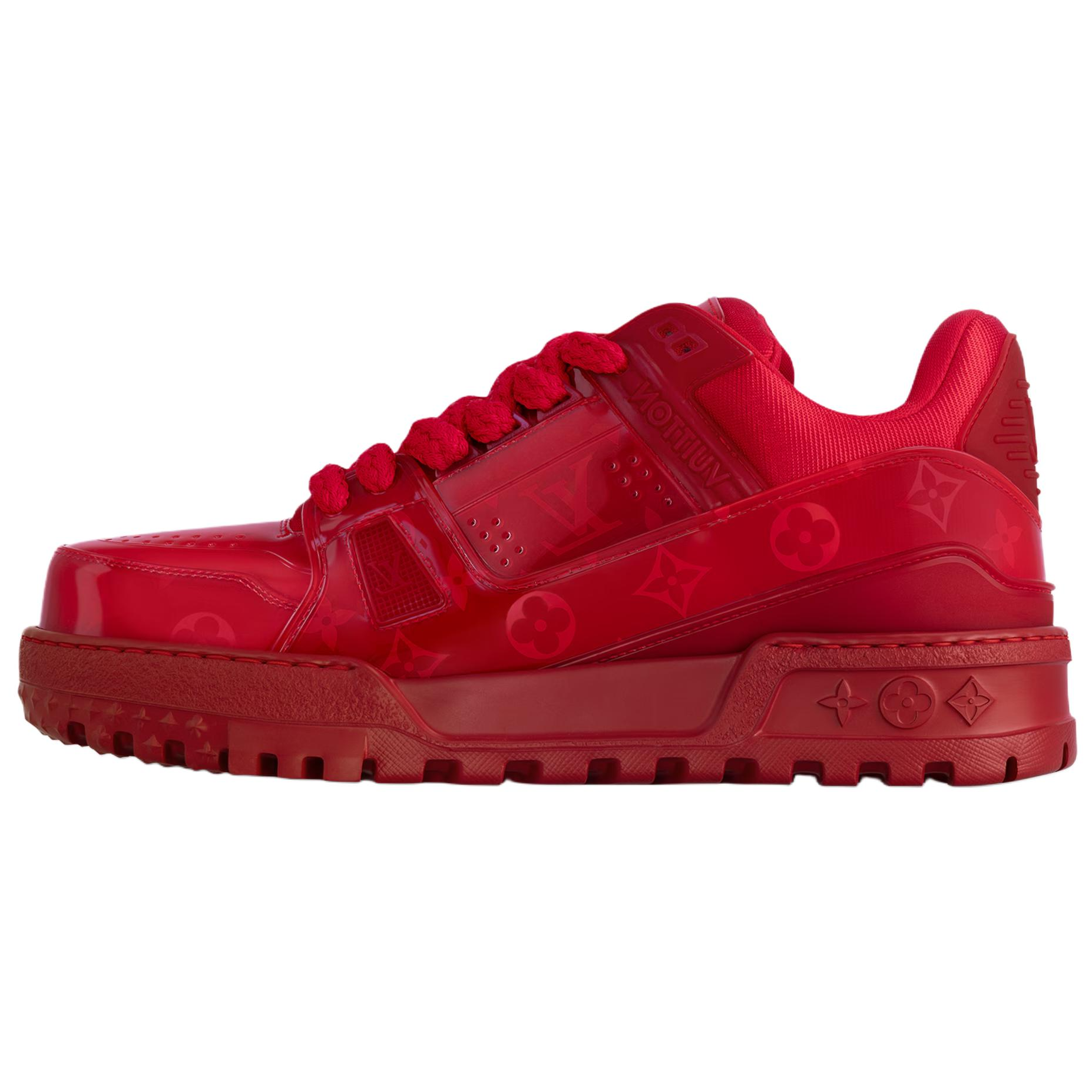 

LOUIS VUITTON Кроссовки для скейтбординга Trainer Maxi Low-Top, красные, мужские