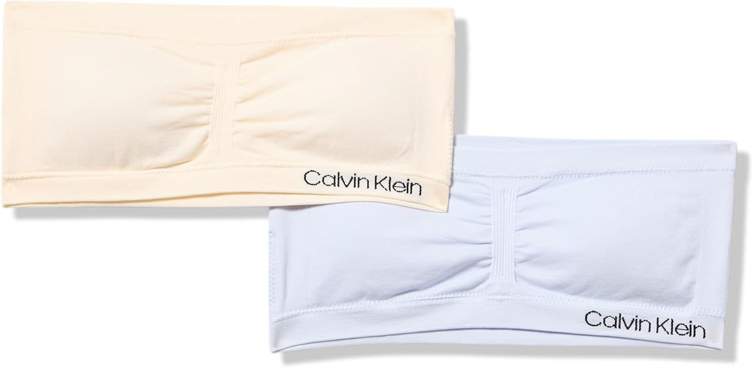 

Набор бесшовных бюстгальтеров-бандо для девочек Calvin Klein Girls, Halogen Blue/Antique White