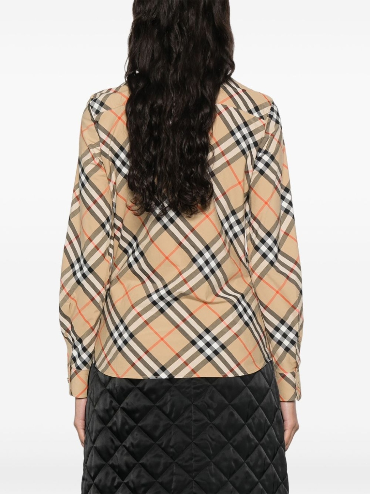 Рубашка Burberry, винтажная клетка, нейтральный цвет — фото 4
