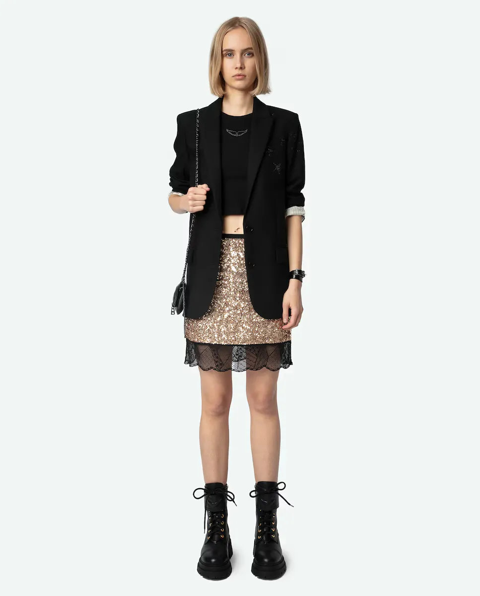 

Юбка Justice с пайетками и кружевом Zadig & Voltaire, золотой