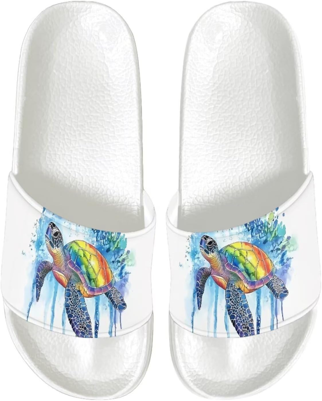 

Женские летние плоские сандалии на шлепке с открытым носком, мягкие шлепанцы, летние нескользящие тапочки Judentidos, Neon Sea Turtle