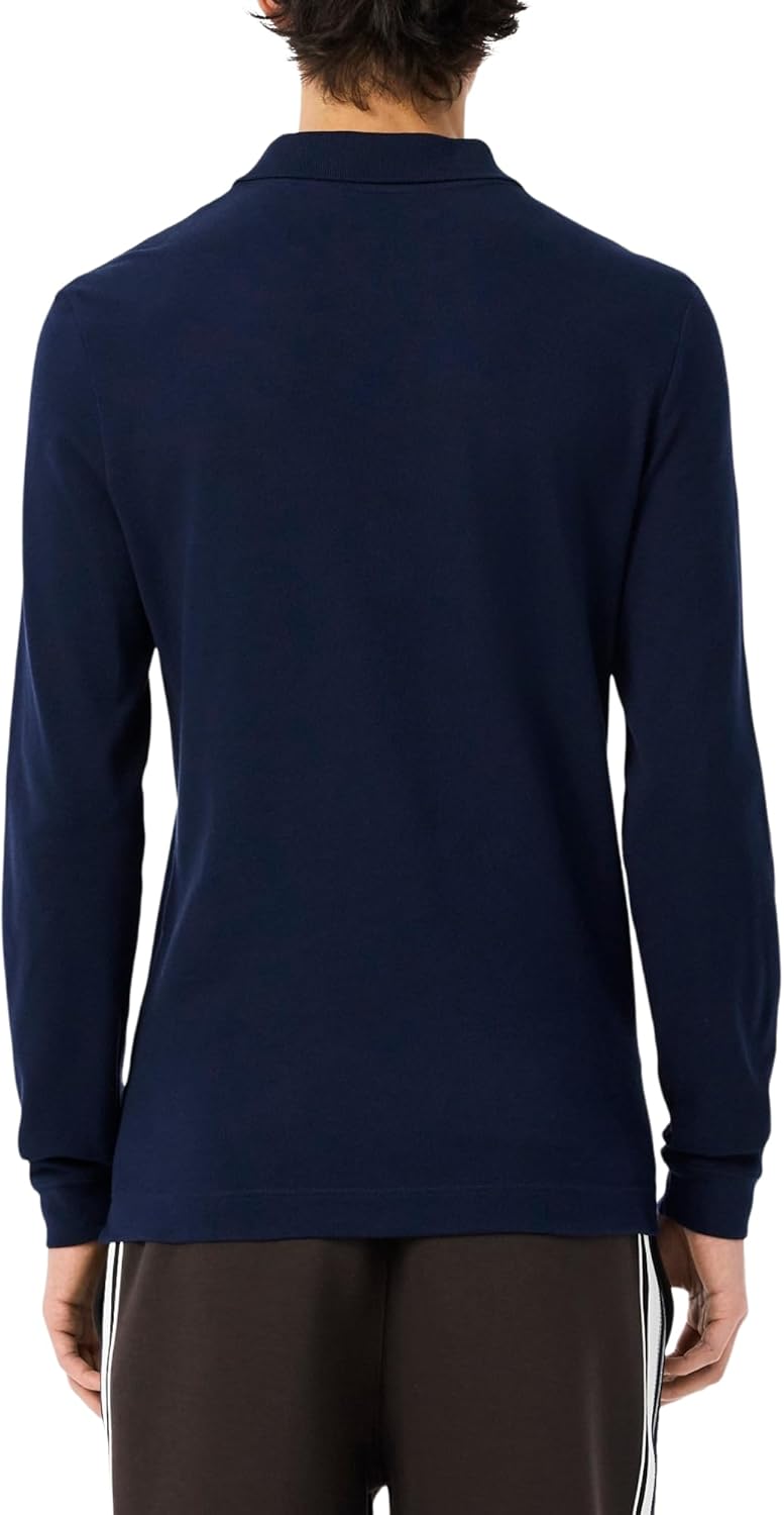 Lacoste мужская классическая приталенная поло с длинным рукавом, Navy Blue — фото 3