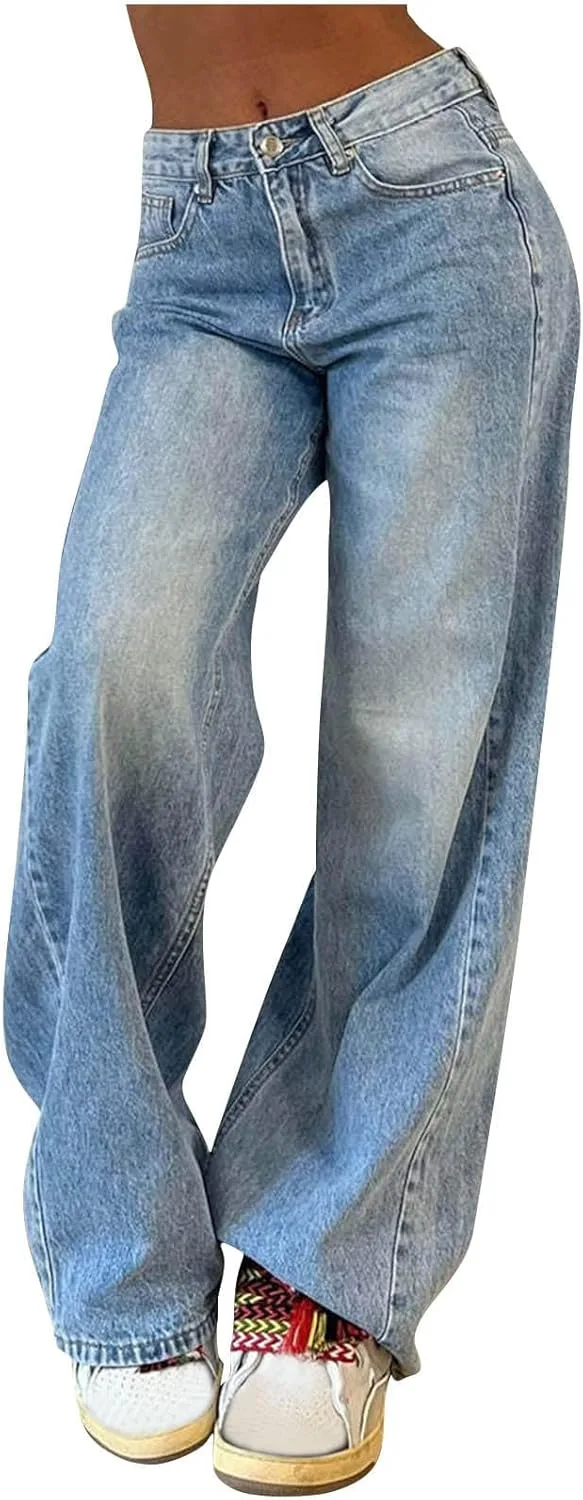 

Женские джинсы high rise baggy straight wide leg