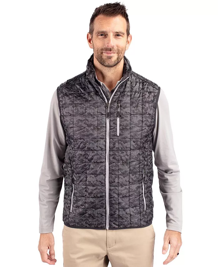 

Rainier PrimaLoft Mens Eco Insulated Full Zip Printed Puffer Жилет Cutter & Buck, белый