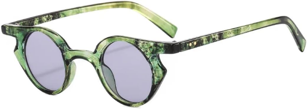 

Солнцезащитные очки с защитой UV400 | Маленькие круглые панк-очки с градиентным двухцветным рисунком и заклепками | для женщин и мужчин, для занятий спортом на открытом воздухе и вождения DSVIGF, Greenflower-gray