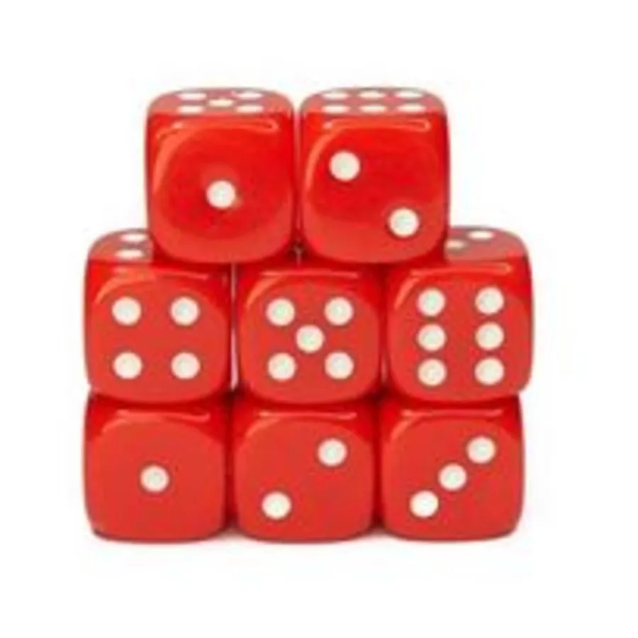 

d6 18 мм непрозрачный красный с белым (8), Game Dice - Opaque (Role 4 Initiative)