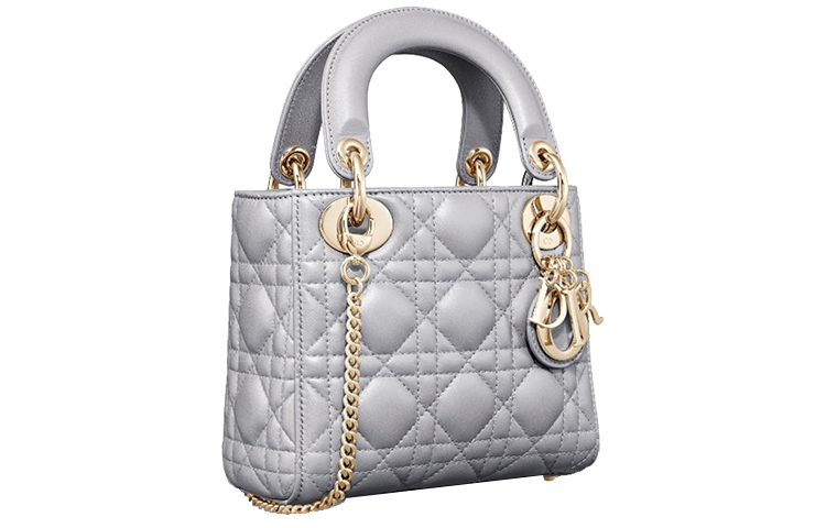 DIOR Lady Sheepskin Lady Bag, сумка через плечо, кроссбоди, мини-сумка для женщин, молочно-серый — фото 3