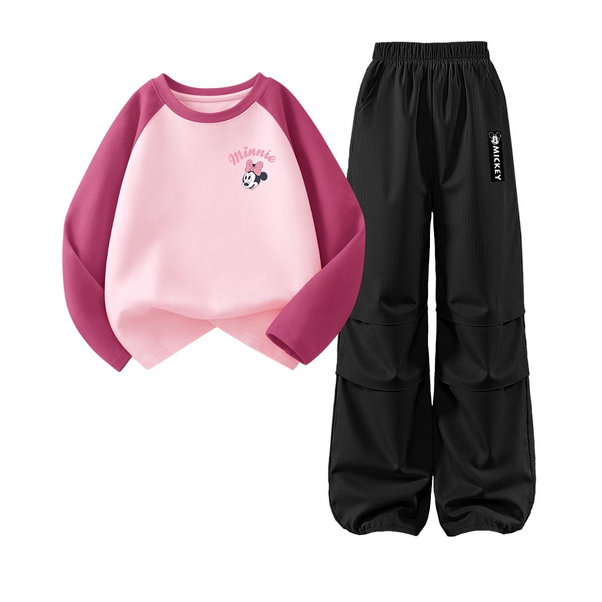 

Детская повседневная спортивная одежда Disney, фуксия/черный