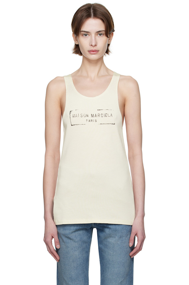

Логотип майка-борцовка Maison Margiela, цвет butter