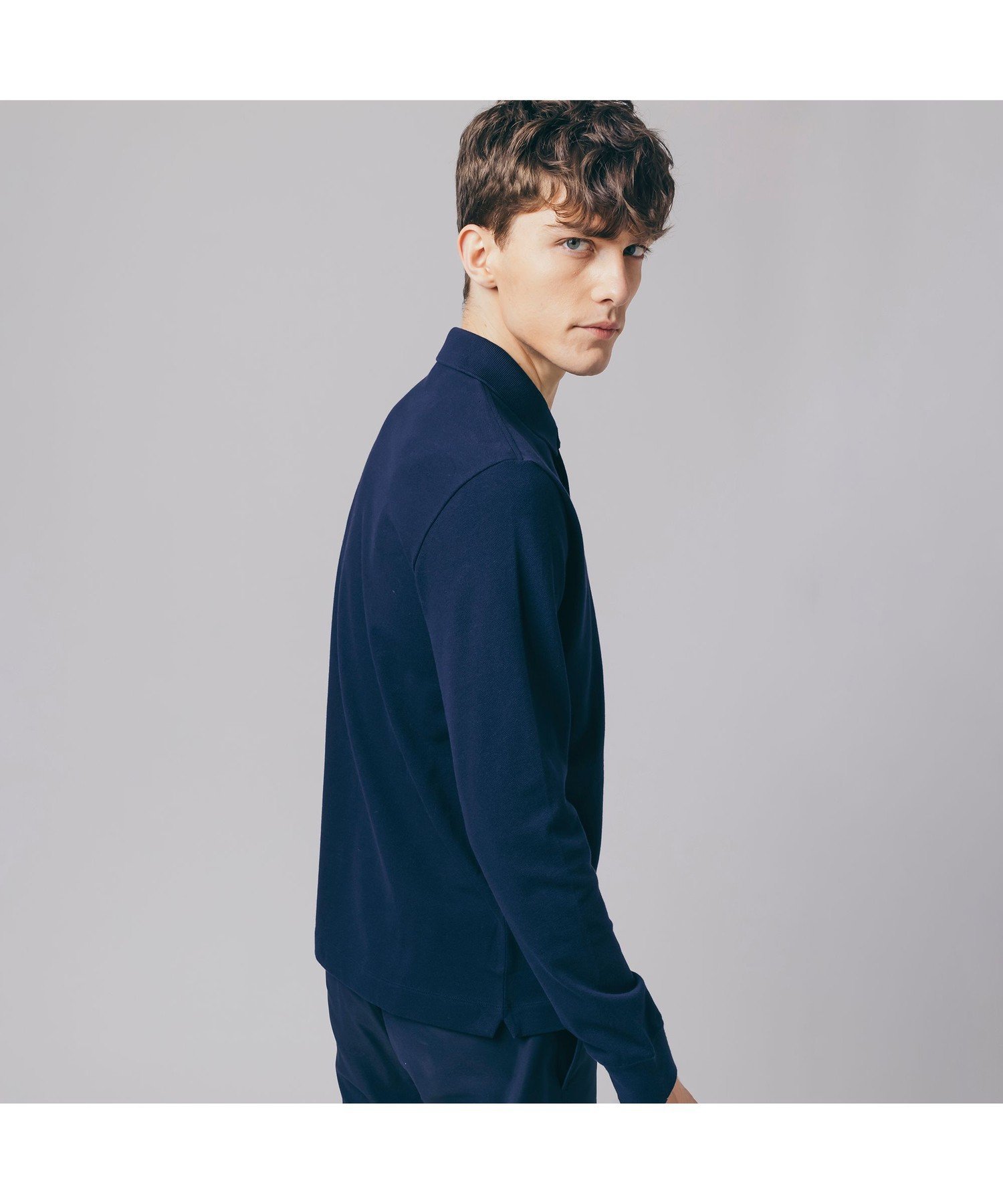 Рубашка-поло с длинными рукавами и планкой спереди LACOSTE, Navy — фото 4