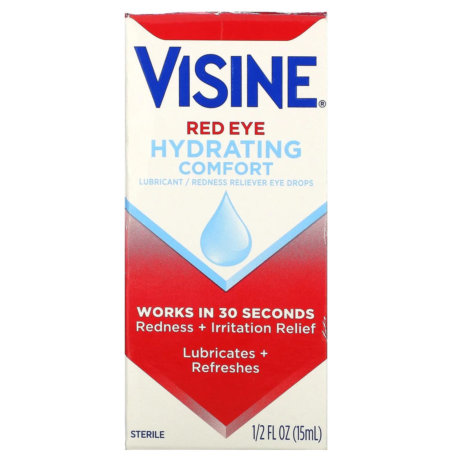 

Visine Red Eye Hydrating Comfort Lubricant/Redness Reliever Eye Drops 1/2 fl oz (15 ml)