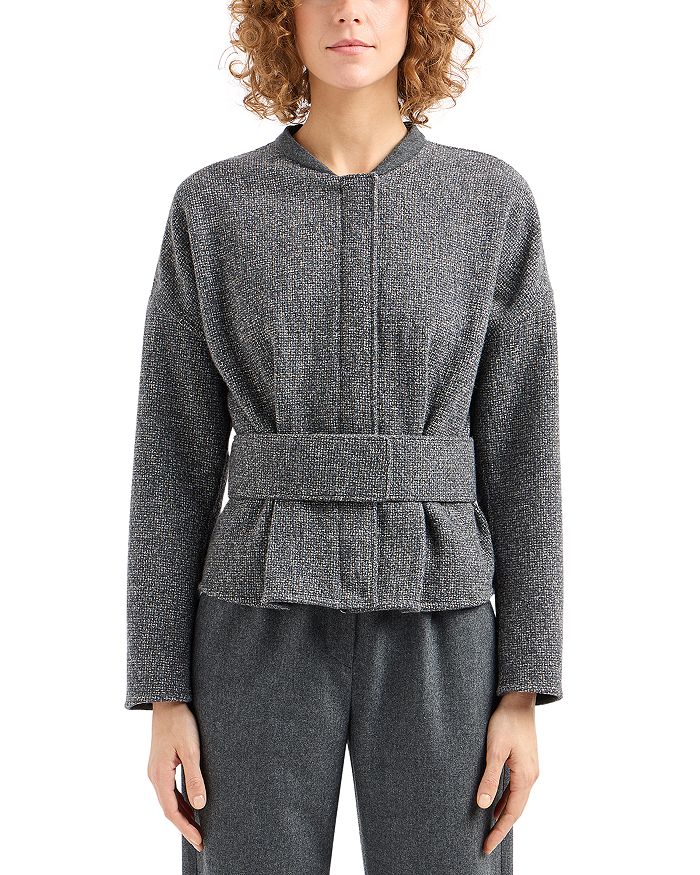 

Пальто с поясом Caban Emporio Armani, серый