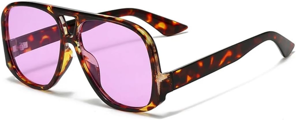 

Солнцезащитные очки с защитой UV400 | Увеличенная оправа, цветные линзы | Для женщин и мужчин, для занятий спортом на открытом воздухе и вождения DSVIGF, Leopard Purple