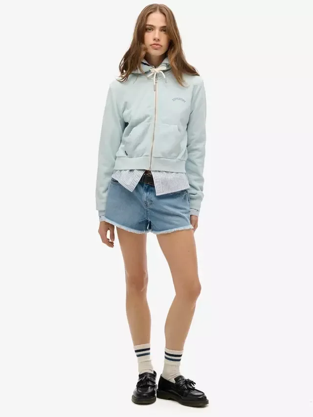 Спортивная укороченная толстовка на молнии Superdry, Winter Sky Blue — фото 3