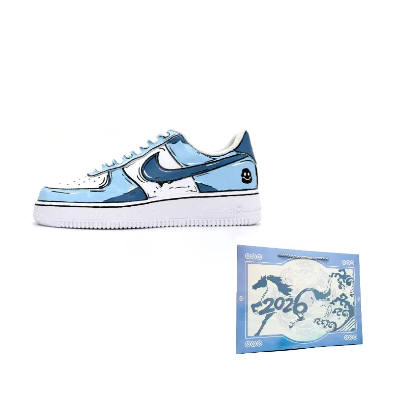 

Nike Кроссовки для скейтбординга Air Force 1 Deep Sea Abrasion Resistant Low top Unisex Blue New