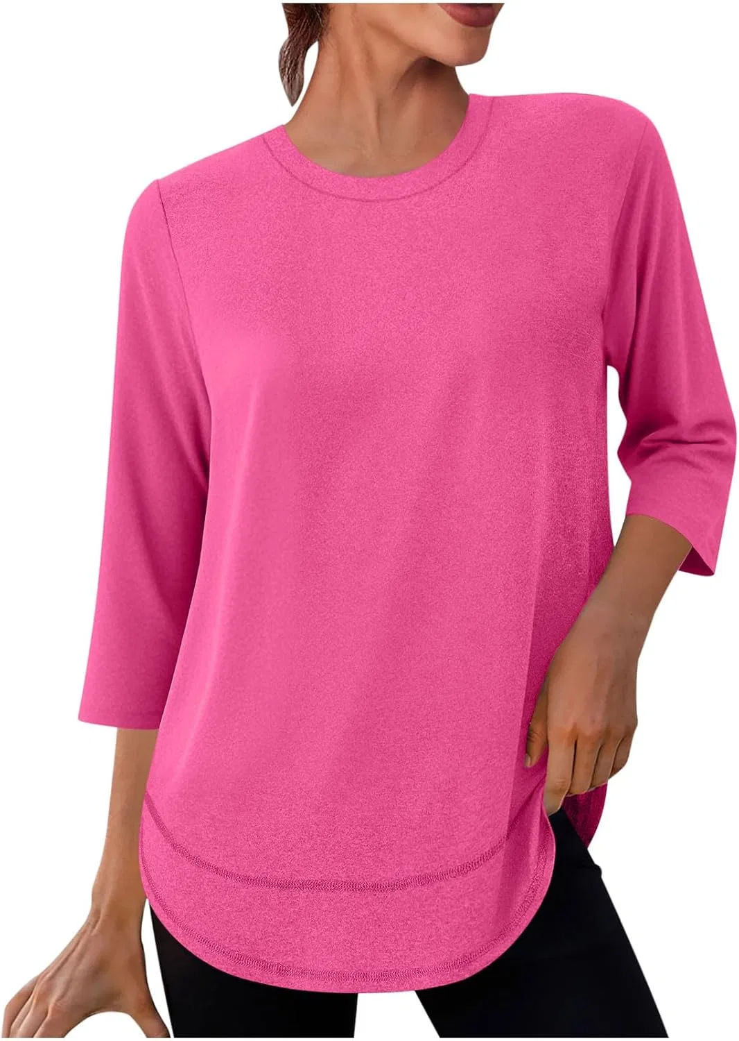Футболка женская с 3/4 рукавом, Hot Pink