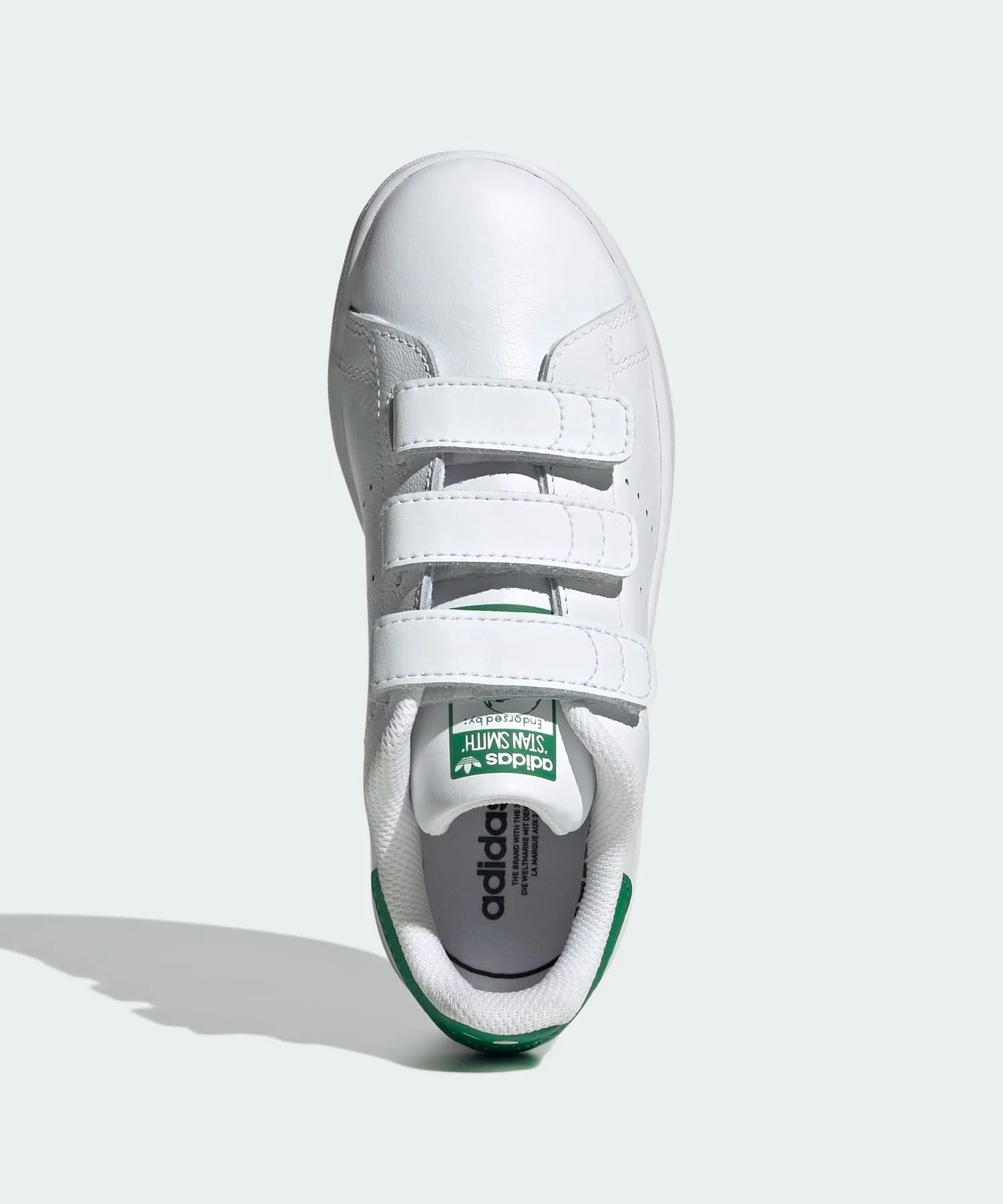 Детские кроссовки с тремя липучками Stan Smith adidas Originals белые — фото 2