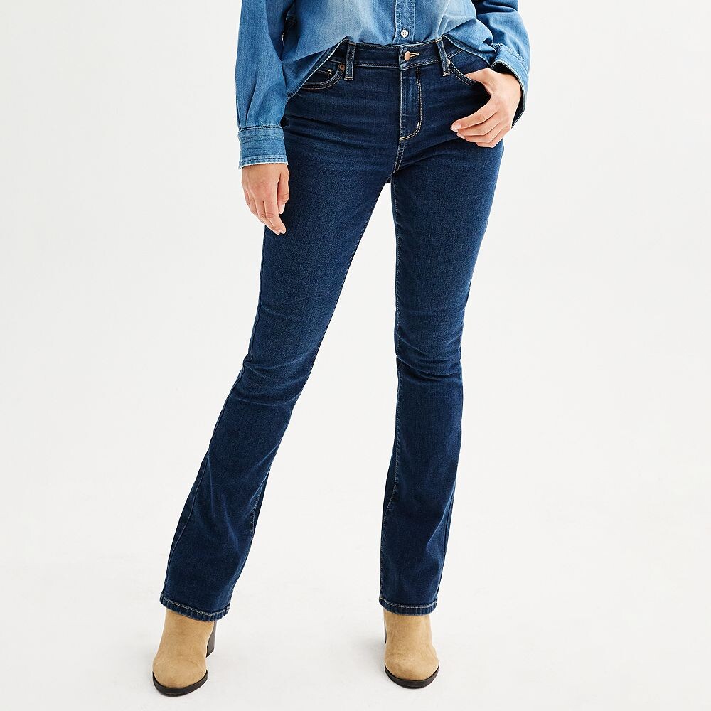 

Женские джинсы Sonoma Goods For Life со средней посадкой Bootcut, цвет Dark Wash