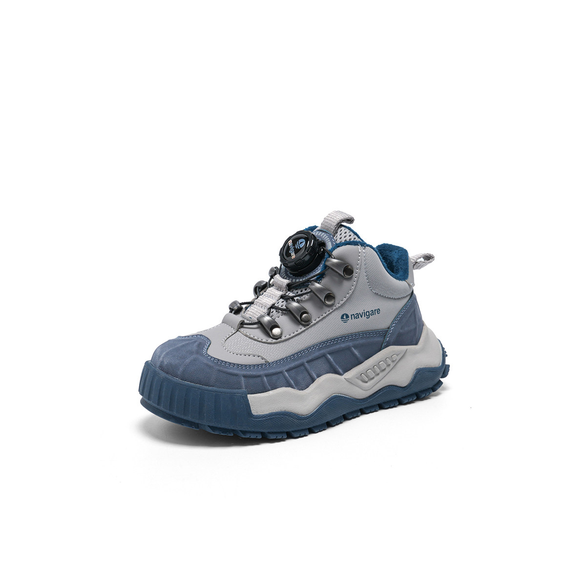 Slip Resistant, Abrasion Resistant, Breathable, Height Increasing, Lightweight Cushioning детские кроссовки NAVIGARE, серый синий — фото 4