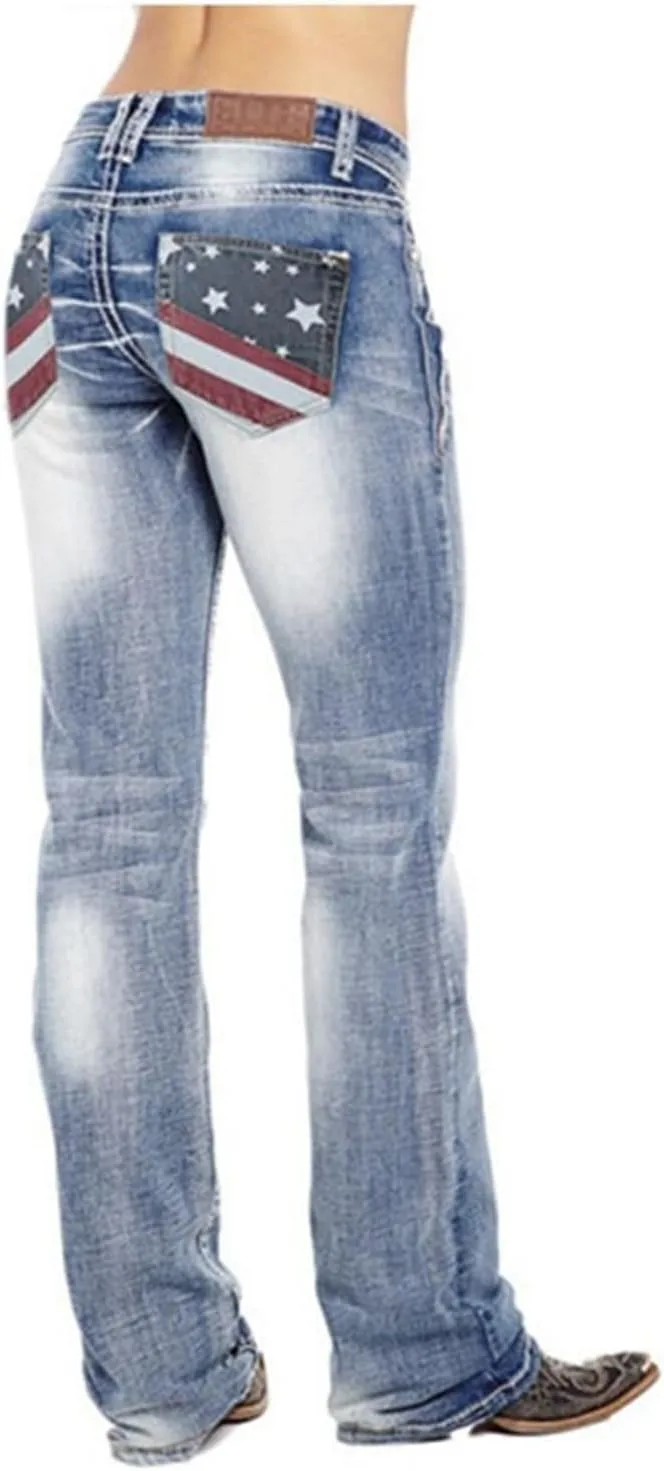 Джинсы Andongnywell Boot Cuts для женщин, ретро, мид-уэйст, буткат, плюс сайз, классический силуэт — фото 2